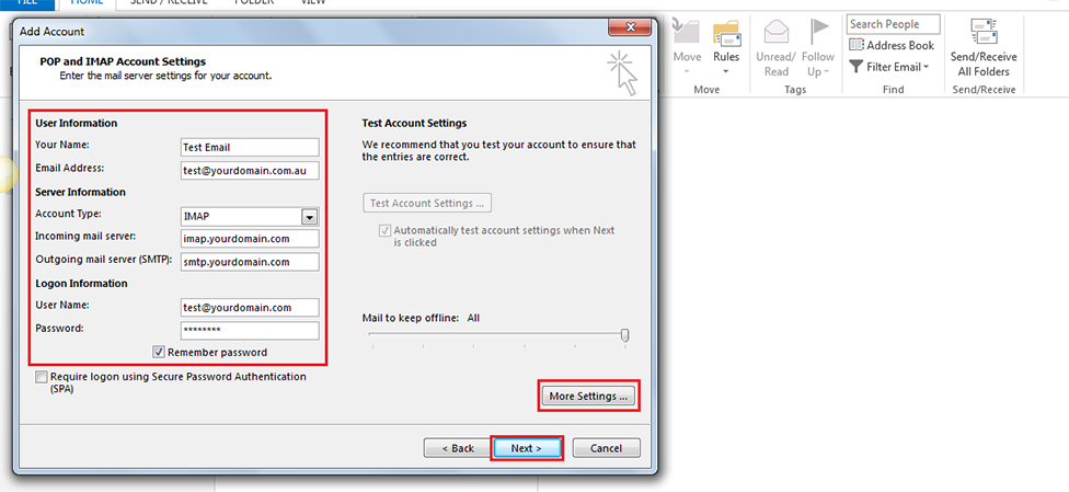 Step 8/13. How do I set up my email in Microsoft Outlook 2013/365?