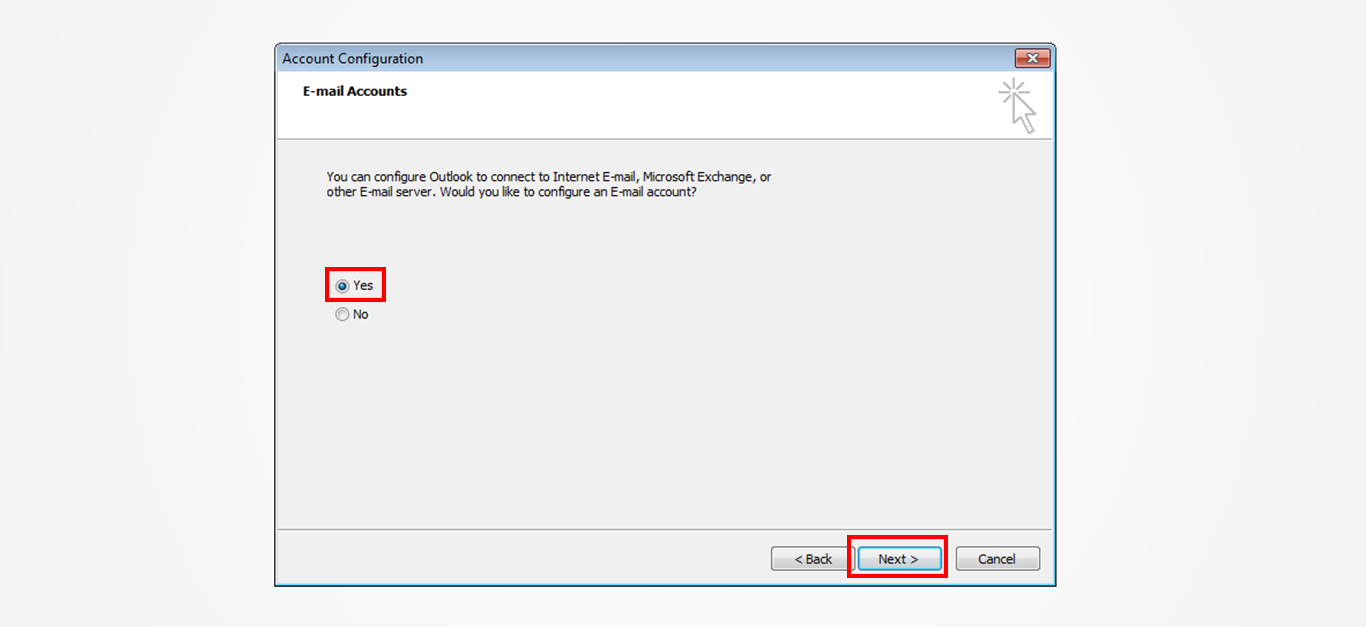 Step 3/12. How do I set up my email in Microsoft Outlook 2010?