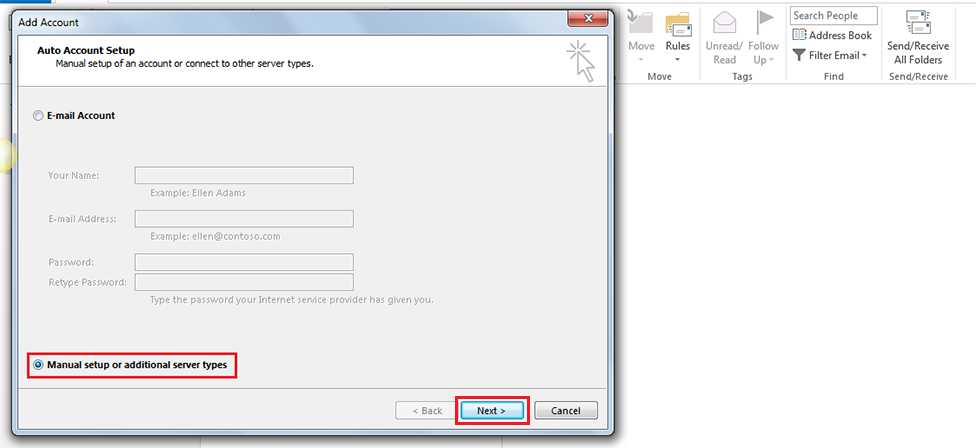 Step 4/12. How do I set up my FX mail for Microsoft Outlook 2013/365 ?