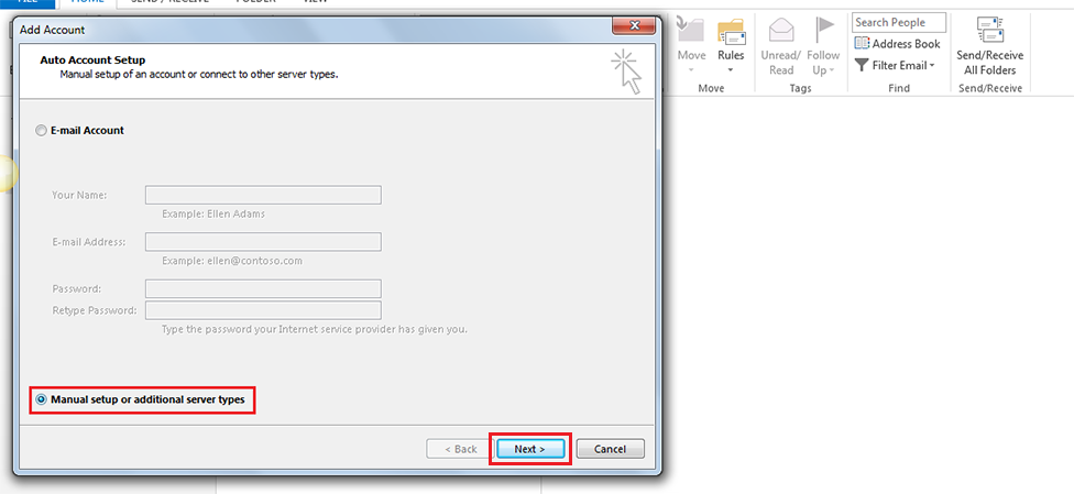 Step 6/12. How do I set up my FX mail for Microsoft Outlook 2013/365 ?