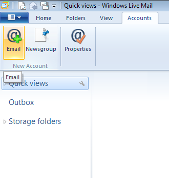 Step 2/7. How do I setup my email account in Windows Live?