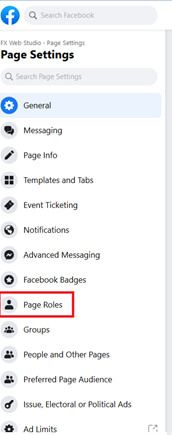 Step 2/4. On “Settings”, click “Page Roles”